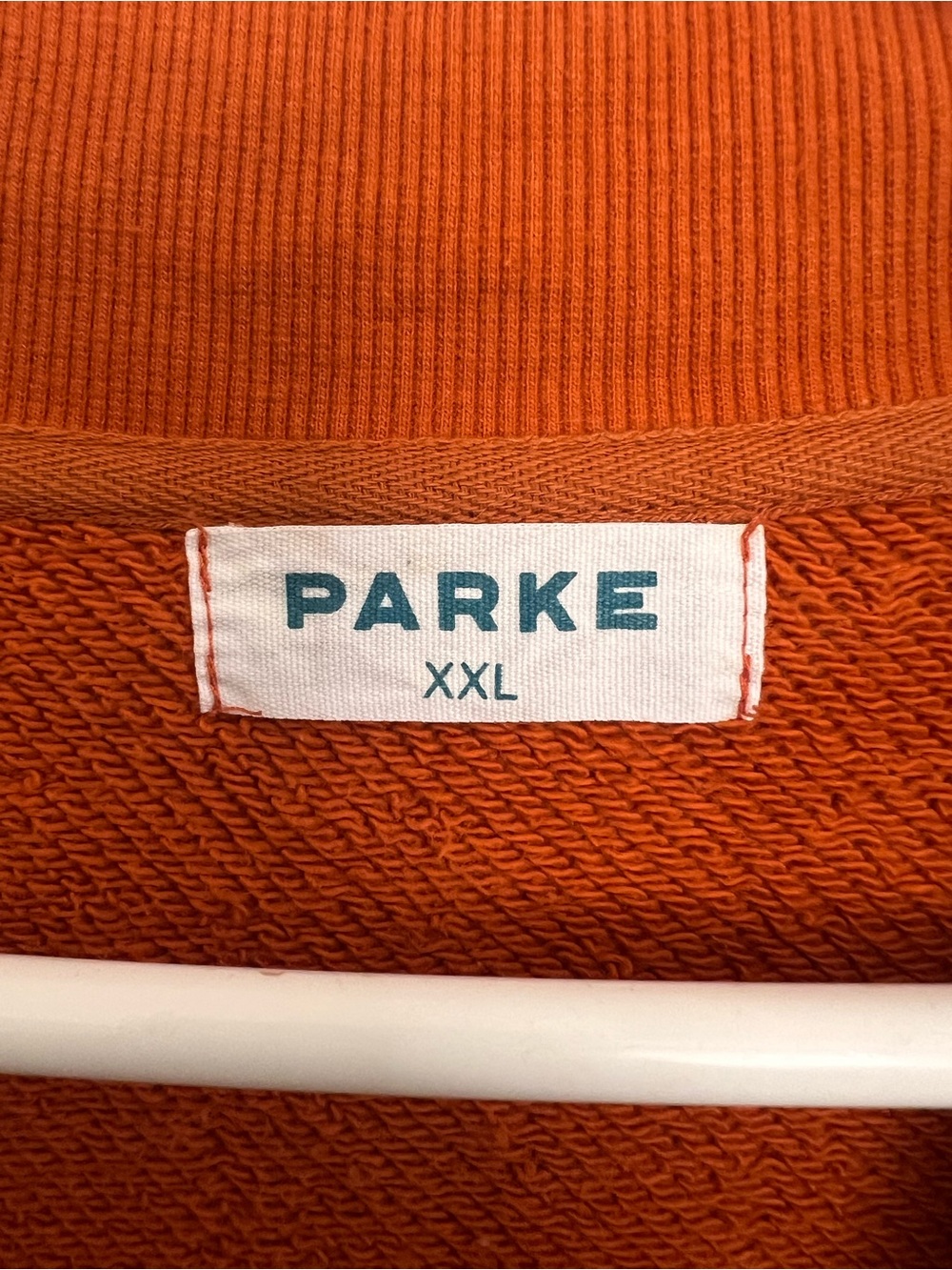 Parke Varsity Mockneck Burnt Orange Fall Halloween Sweatshirt Size XXL - Picture 4 of 5